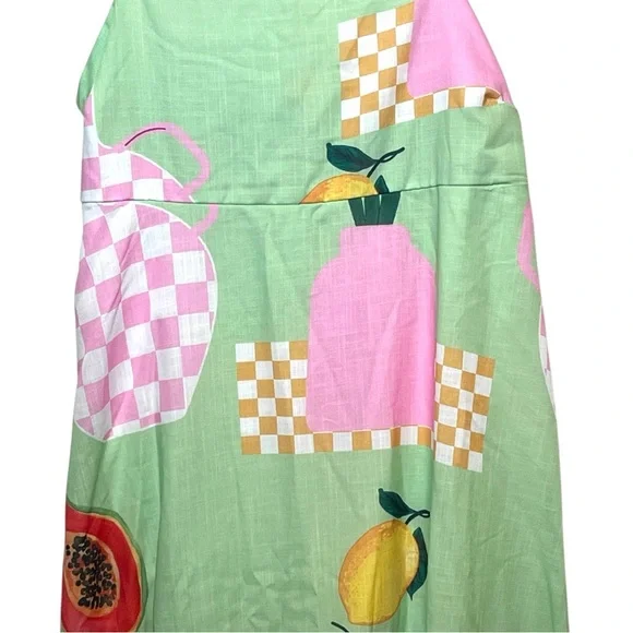 NWT Petal and Pup Women's Brea Green Fruit and Floral Print Maxi Dress Size XL - Picture 11 of 16